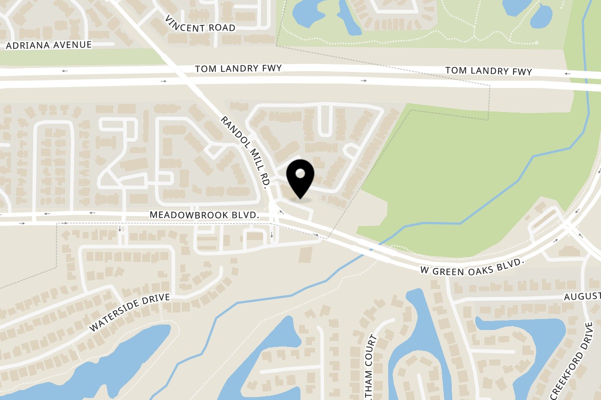 Map showing the location of Hangry JAJA Fort Worth on 9121 Meadowbrook Blvd in Fort Worth